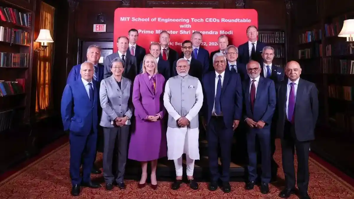 PM Modi held a meeting with CEOs of tech companies in New York, Sundar Pichai and Shantanu Narayan also participated